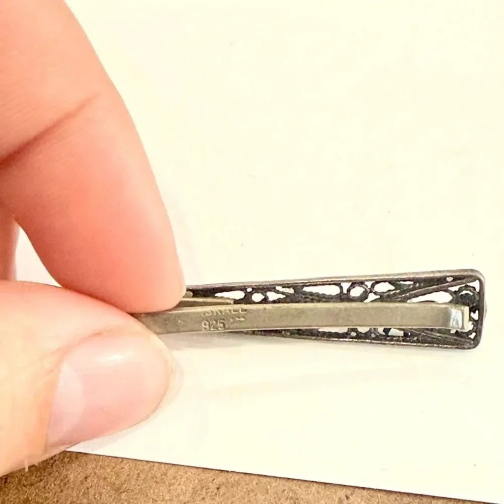 Vintage silver 925 marked tie clip, Peruvian or Mexican